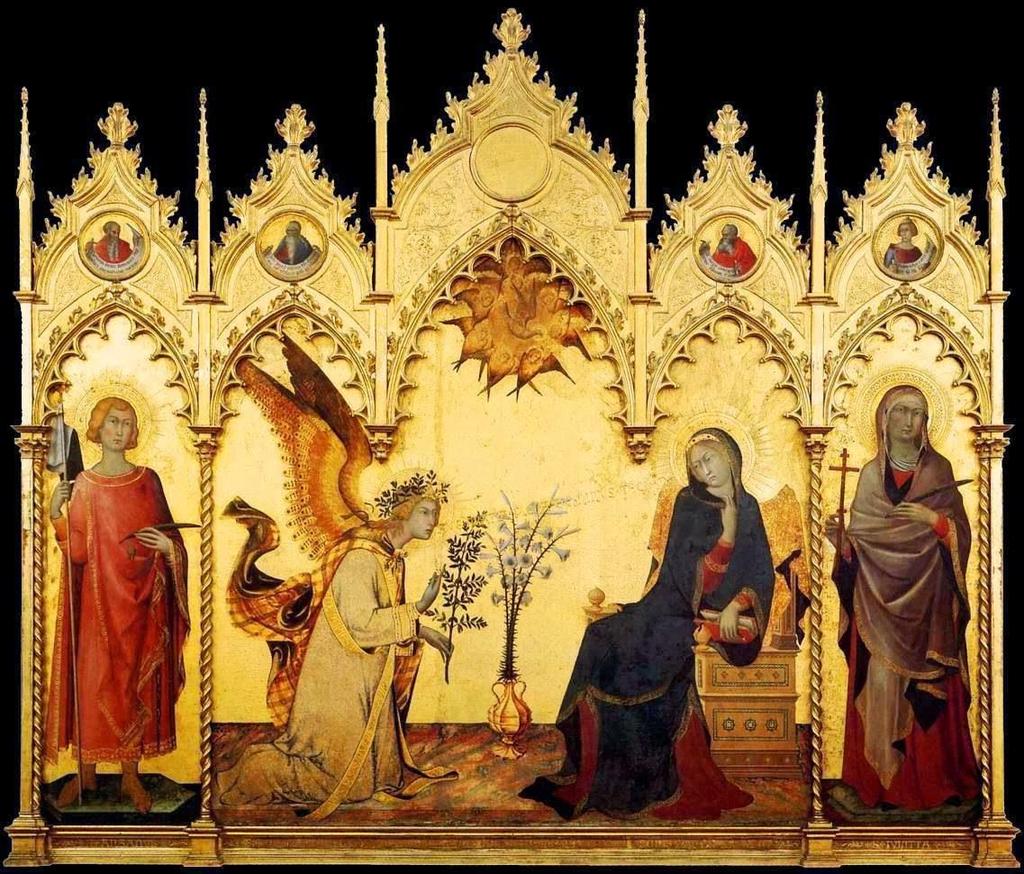 Pintura Gótica Aparece hasta el año 1200, luego del inicio de la arquitectura y la escultura