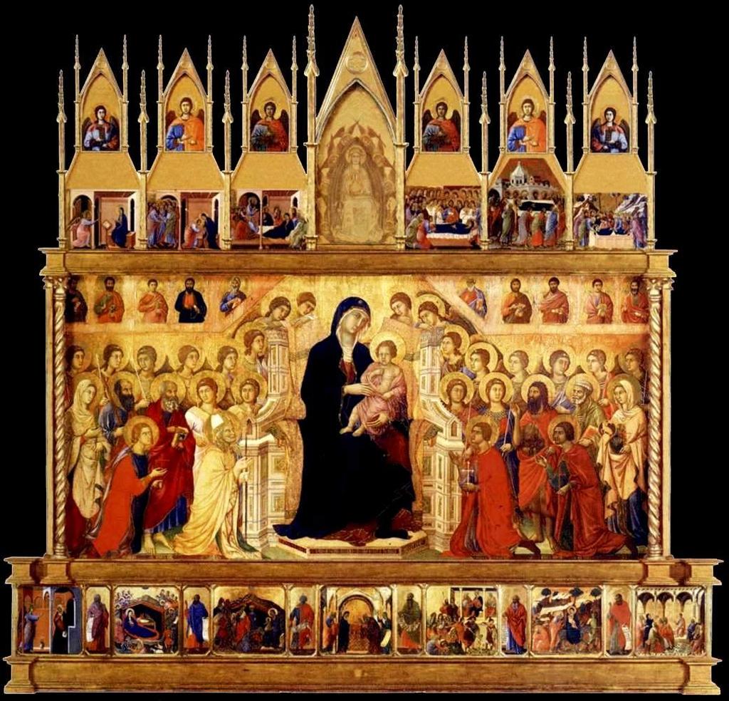 PINTURA SOBRE TABLA Maestá del Duomo de Siena, elaborada por Duccio