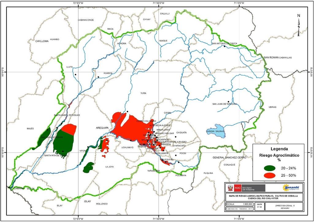 En la parte media de la cuenca, que involucra la Campiña de Arequipa, Yura y la cuenca oriental, se destaca principalmente la irrigación del Cural, ubicada entre los distritos de Tiabaya, Sachaca y