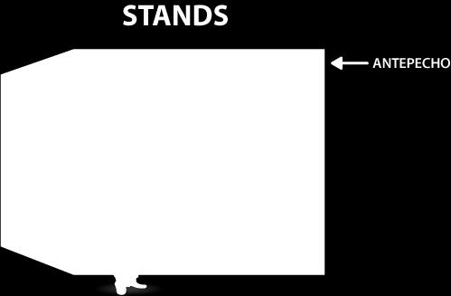 en su espacio comercial es como el que se muestra en la siguiente imagen: 5 Stands de 3x2 m 2 : Incluyen mamparas de
