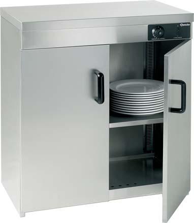 Calientaplatos Dispensador de platos con calentamiento eléctrico Acero inoxidable Temperatura: 30 C a 110 C Capacidad: aprox. 2 x 50 platos, máx.