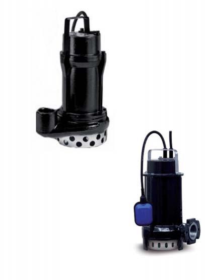 Bombas sumergibles Achique DRENO / AP Fundición Bombas sumergibles en fundición para achique de aguas limpias o ligeramente cargadas, equipadas con interruptor de nivel para su funcionamiento