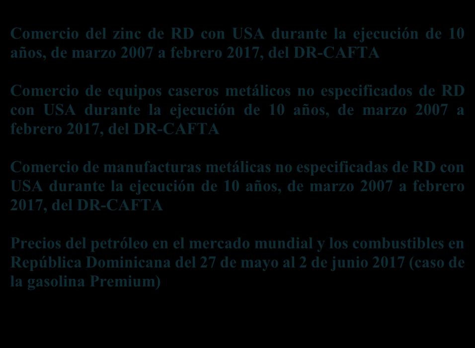 DR-CAFTA Comercio de equipos caseros metálicos no especificados de RD 