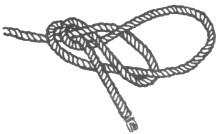 Para asegurar el tirante, basta con amarrar la punta en una gaza elaborada con la misma cuerda.