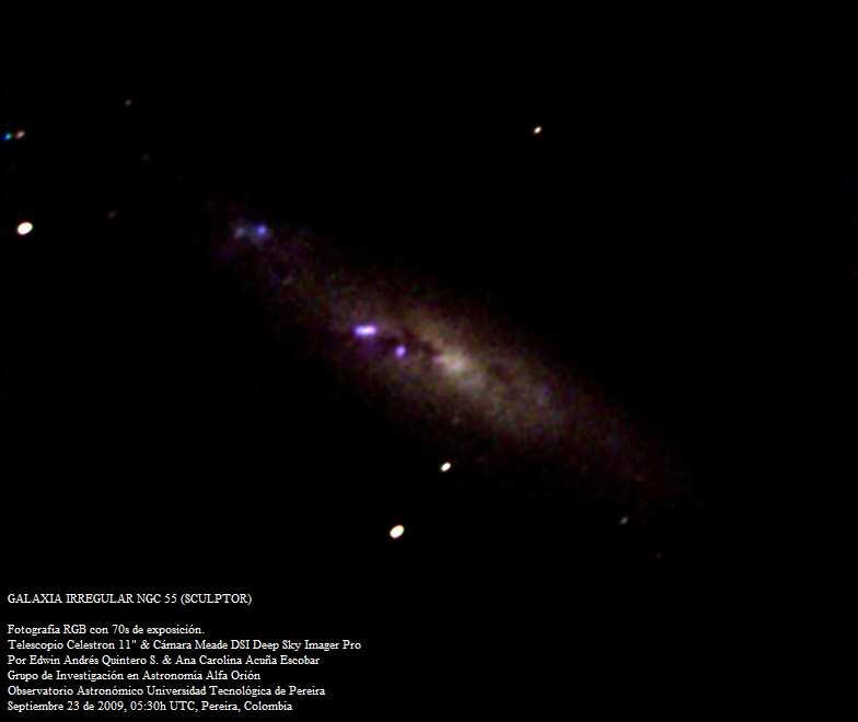 215 Scientia et Technica Año XV, No 43, Diciembre de 2009. Universidad Tecnológica de Pereira Figura 13. Nebulosa de Orión M42 en la constelación de Orión. Fotografía RGB con 60s de exposición.