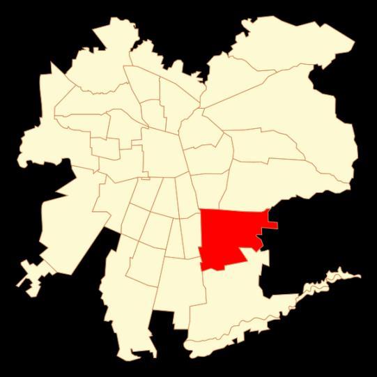 Figura 23: Comuna de La Florida, presentando su ubicación dentro de la ciudad de Santiago de Chile.