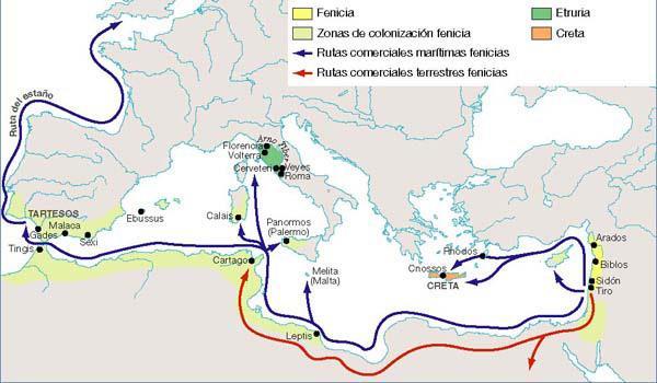 La colonización fenicia Los fenicios se expandieron por todo el Mediterráneo muchos siglos antes de que Roma lo considerase su Mare Nostrum.