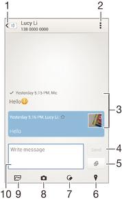 Mensajería y chat Leer y enviar mensajes La aplicación de Mensajería muestra sus mensajes como conversaciones, lo que significa que todos los mensajes para y de una persona en particular están