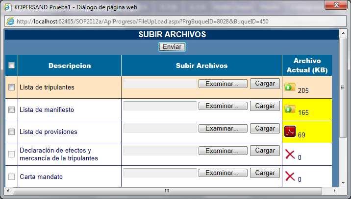 c. Agregar/Modificar Documentación del Viaje Esta opción le permite actualizar la base de datos con la documentación requerida por Capitanía de Puerto para la autorización del arribo de su