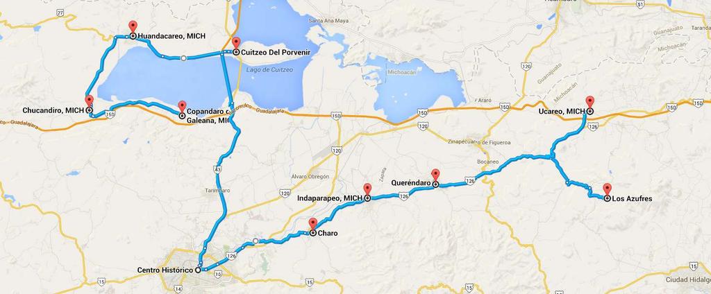 Ruta Morelia-Cuitzeo-Huandacareo-Chucándiro-Copándaro-