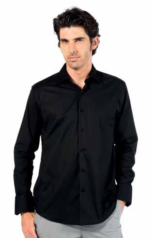 Camisetas camisas 43 5506 MOSCÚ M/L Hombre Calidad: 97% algodón / 3% spandex, popelín, 130 g/m 2. Tejido stretch. Producto: cuello almidonado de 1 botón. Puños con dos botones. Bajo con forma.