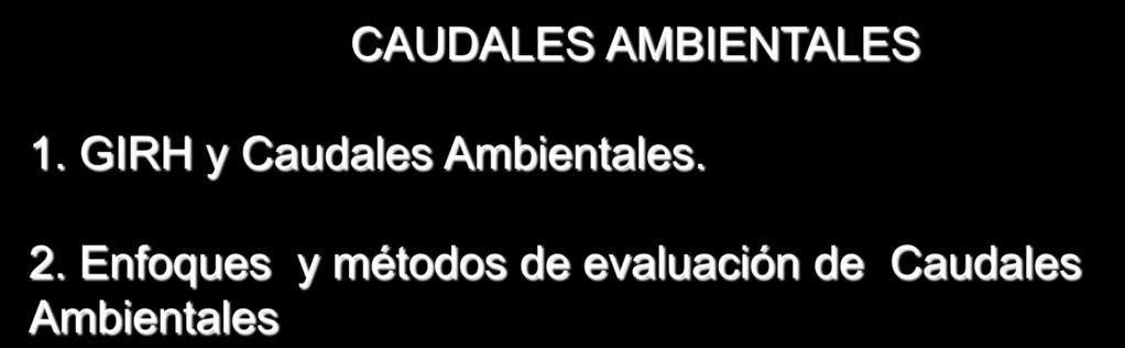 CAUDALES AMBIENTALES 1.
