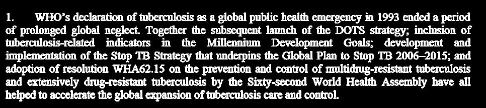 Objetivos Globales de Tuberculosis