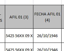 16 Columna "FECHA AFIL 01 (4)", registrar la