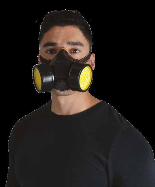 HY-4200 Respirador media cara con 2 cartuchos contra vapores orgánicos Material pvc.
