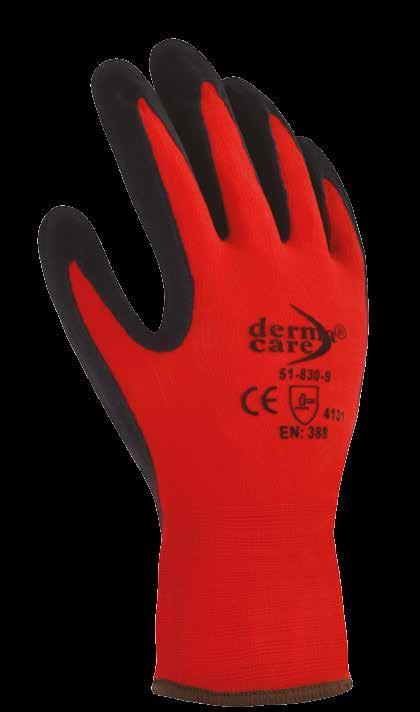 Novedoso diseño de nylon flexible de alta tecnología, lo cual lo hace uno de nuestros guantes mas flexibles, su combinación de polímeros y nitrilo espumado permite tener un excelente agarre en