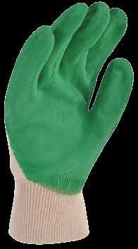 56-340 Guante de algodón con látex verde en palma y medio dorso Guante de algodón con látex verde con acanalado