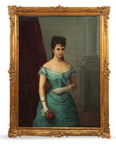 21 AUGUSTO MANUEL DE QUESADA Y VÁZQUEZ (Sevilla, 1824-1891). Retrato de caballero. Óleo sobre lienzo. Medidas:125 x 90 cm. Salida 2.