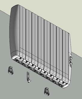 MONTAGEM: O emisor térmico fixa-se à parede a través dos suportes reguláveis fornecidos com o aparéelo, de acordo com o seguiente instrucciones: 1.