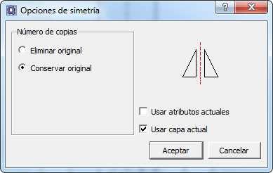 4.3. Simetrías La herramienta de simetría en una aplicación CAD nos permitirá realizar simetrías axiales, es decir con referencia a un eje.