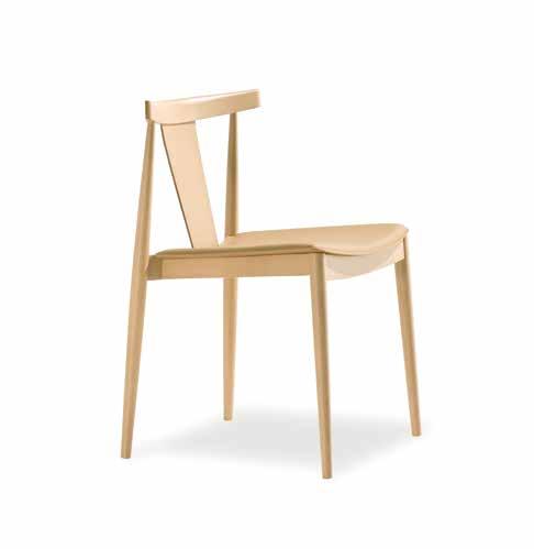 Asiento y respaldo de tablero de roble. c SI 0326 Chair. Upholstered seat and oak board backrest.