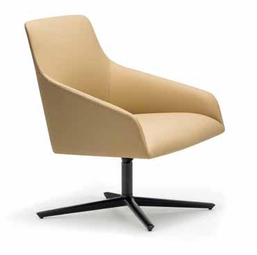 Waiting area Zona de espera c BU 1524 Low back lounge chair with a solid beech wood central swivel