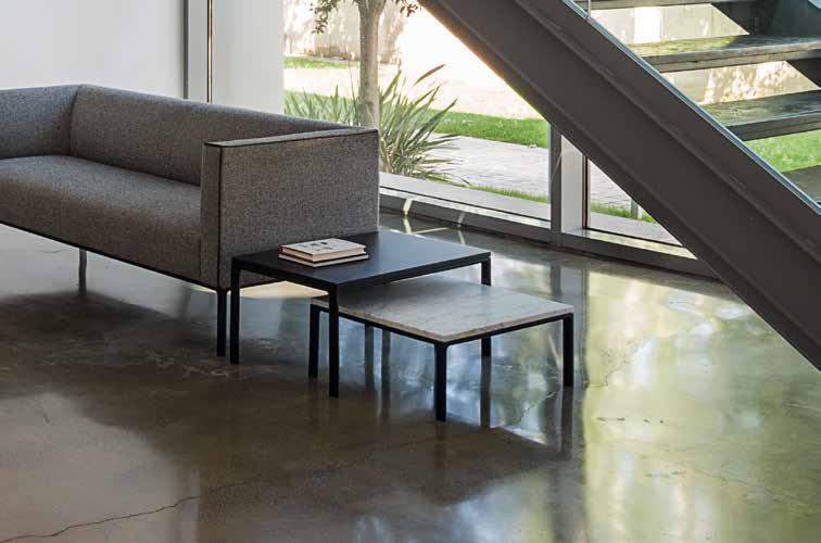 Waiting area Zona de espera b ME 8525 Occasional table with 4 aluminum legs in black matte finish and lacquered top.