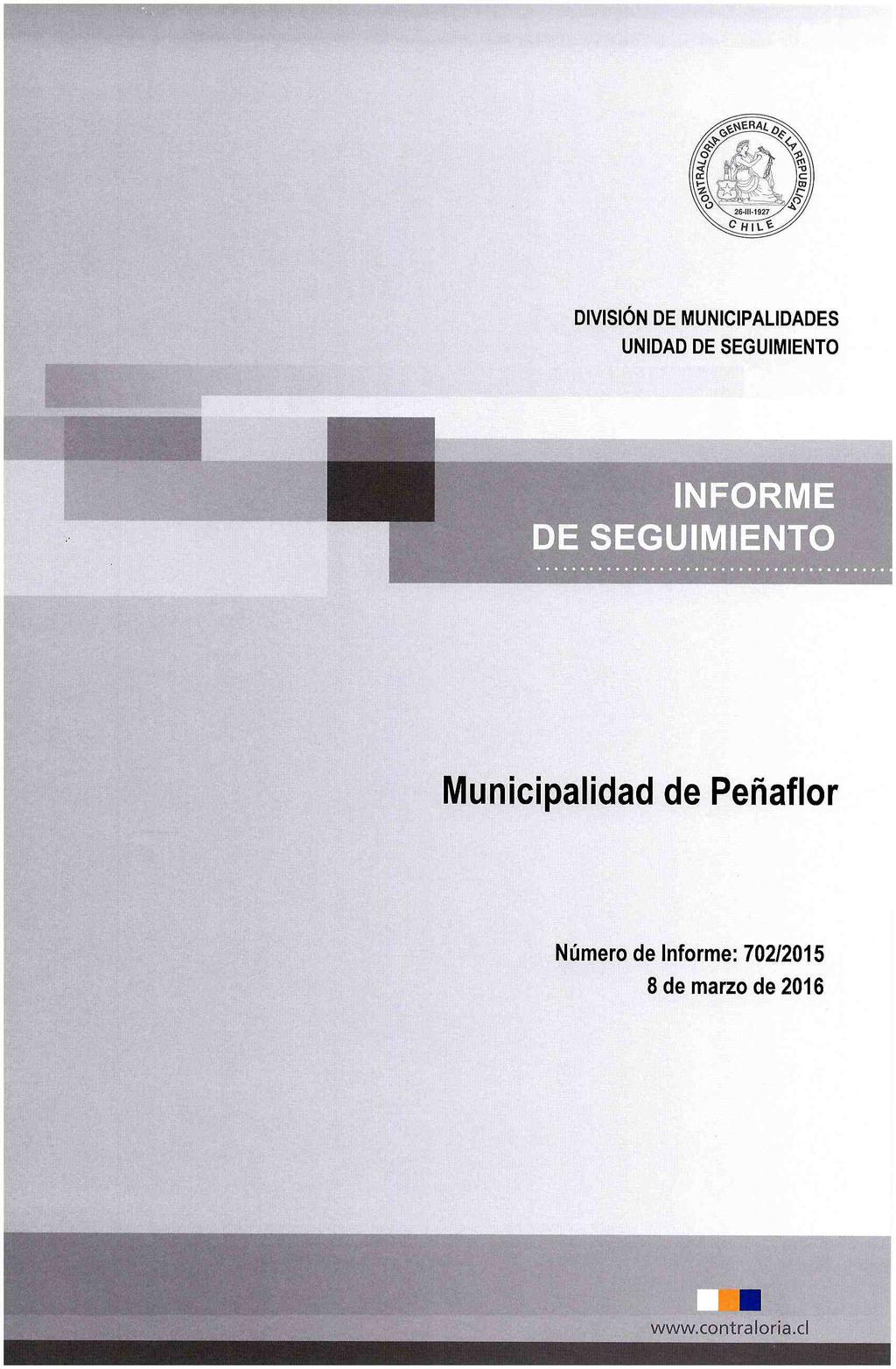 INFORME DE SEGUIMIENTO Municipalidad de Peñaflor Número