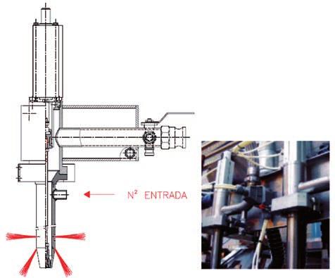 seguridad Figura 13 Cañas de envasado para inertización cámara en el tubo de envasado por donde se puede hacer pasar nitrógeno (Fig. 13).