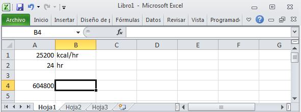 Estas operaciones se pueden realizar fácilmente en una calculadora, pero en Excel seria de la siguiente manera, siguiendo el mismo