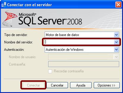 ), este ejemplo se hará con MSSQL 2008 2. Entrar al Enterprise Manager 3.