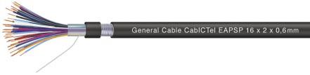 Denominación Técnica Cables de pares para telefonía externa EAP-SP Estanco Aluminio Polietileno Steel (Acero) Polietileno Para red de distribución para abonados para enlace entre centrales.