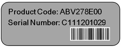 Código de producto y número de serie Esta etiqueta se encuentra en la parte posterior de la