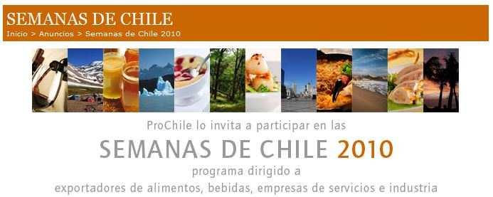 7. Seminarios, Publicaciones y Otras Actividades - 11-15 de Octubre Semanas de Chile 2010 - VARSOVIA Programa dirigido a exportadores de alimentos, bebidas, empresas