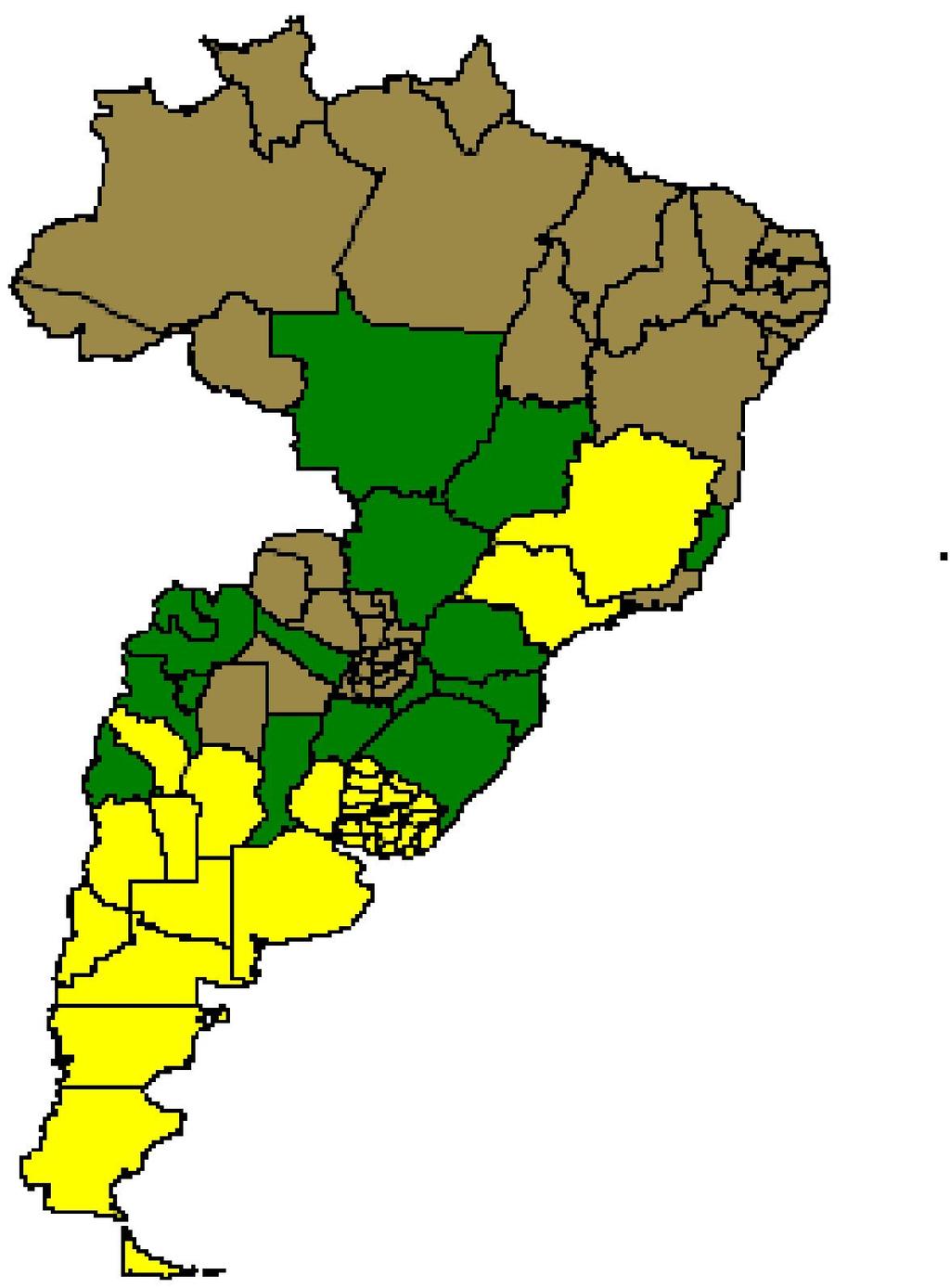 Valor del índice de pobreza por regiones del MERCOSUR. Jóvenes de 15 a 29. 2006.