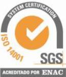 CERTIFICACIONES Sistemas de Gestión Ambiental: UNE-EN ISO 14001:2004. El certificado (Nº ES11/10000) emitido por SGS ICS Ibérica, S.A certifica a CÉNTRO DE OBSERVACIÓN Y TELEDETECCIÓN ESPACIAL, S.