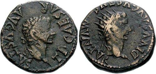 15) Tiberio y Divus Augustus, época de Tiberio ACIP 3296 = RPC I 422. Oricalco. Sestercio. 34/36 mm de módulo y 23,06 g de peso medio (en 13 ejemplares). P.c.: variable 141. Rareza: [2] 142. Anv.