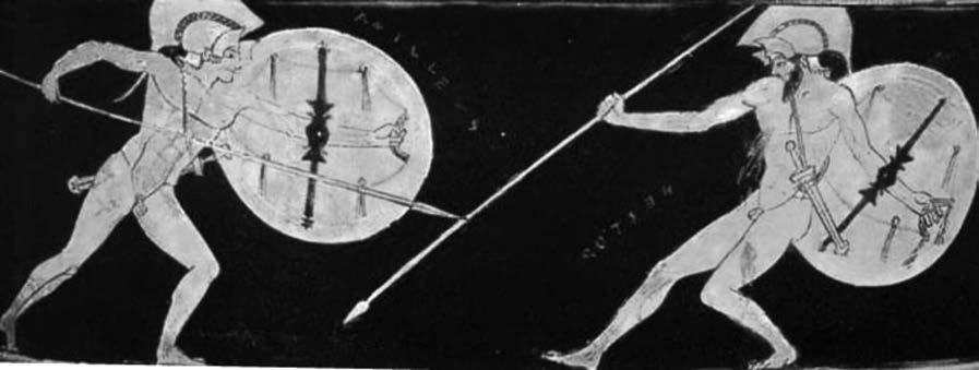 5. Ejercicio de cultura [2 puntos] Esta imagen representa a Héctor y Aquiles. Pintura cerámica del siglo v a. C.