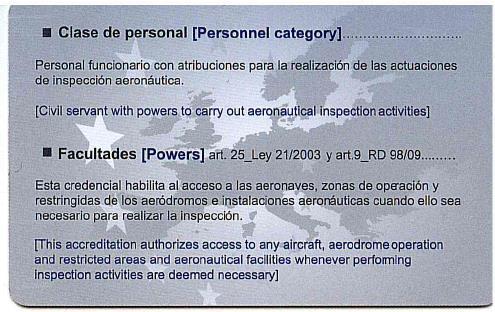 credencial habilita el acceso a las aeronaves, zonas de operación y restringidas, de los