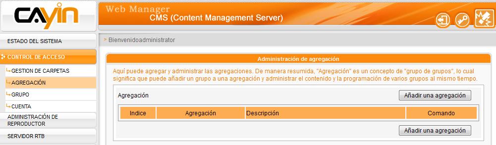 1. Inicie sesión en el servidor de actualización de contenido CMS con la cuenta a la que se permite acceder a la función: CONTROL