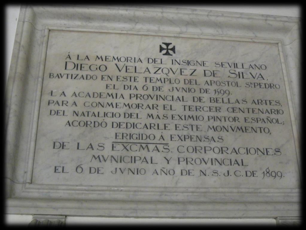 Partida de bautismo de Velázquez (6 de junio de 1599) En Domingo seis días del mes de Junio de mil y qui. y noventa y nueve años batizé, yo el Lic.