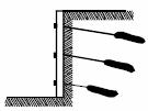 Empuje al reposo sobre muros Si la estructura de contención es muy rígida y su base de apoyo muy resistente, o si su desplazamiento está impedido, como en el caso de un muro de sótano unido a los