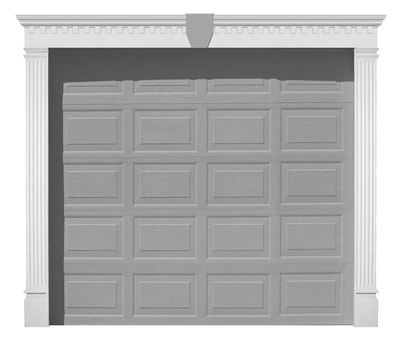Medición de puertas Los marcos de puertas están compuestos por un kit de pilastras y un friso con una piedra angular. La pilastra viene en un tamaño: 96" / 8 pies (2438 mm) de longitud.