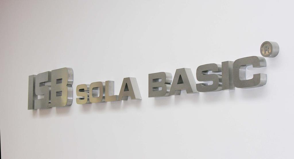 Industrias Sola Basic. Fundada en 1955 teniendo como objetivo dos importantes propósitos: calidad y vanguardia tecnológica.