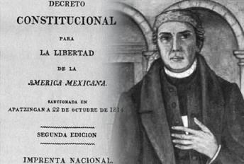 Antecedentes Constitución de Apatzingán: El Congreso de Chilpancingo también proclamó la independencia de la Nueva España el 6 de noviembre de 1813 y el 20 de diciembre de 1814 sancionó el Decreto