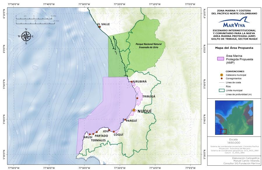 proyecto: Diseño e implementación del Subsistema de Áreas Marinas Protegidas en Colombia que tiene por objeto Crear un Pacífico colombiano, por sus características de delimitación entre las que se