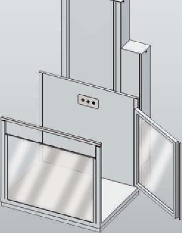 Medidas del elevador vertical de corto recorrido SUBEO PLUS En ambas plataformas, tanto las barandillas de proteccción como las puertas, tienen un metro de altura.