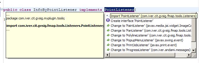 InfoByPointListener El listener debe de implementar la interfaz PointListener