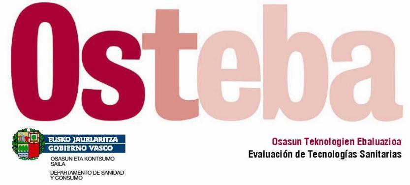 1992: El Departamento de Sanidad del Gobierno Vasco establece el Servicio de ETS (OSTEBA)