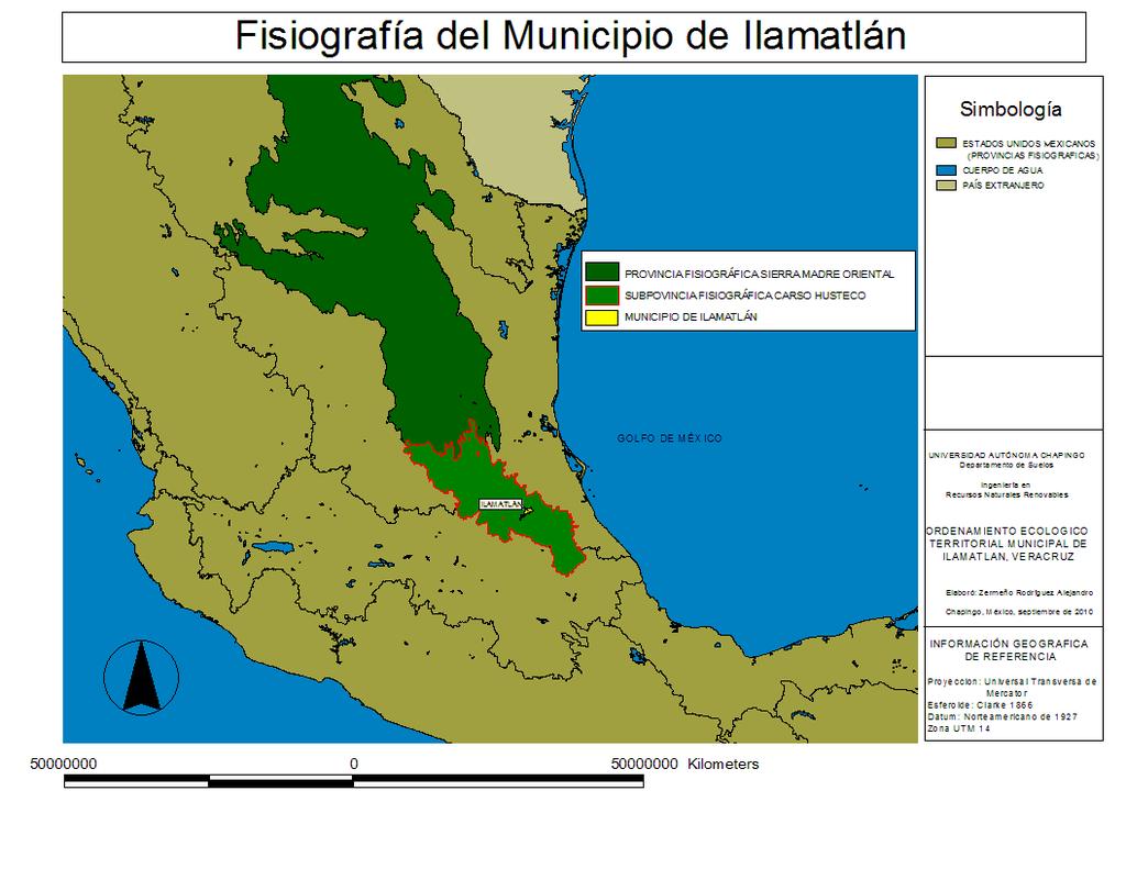 4.1.1.2. Fiiografía El municipio de Ilamatlán e encuentra en la ub-provincia fiiográfica Caro Huateco dentro de la provincia fiiográfica Sierra Madre Oriental.